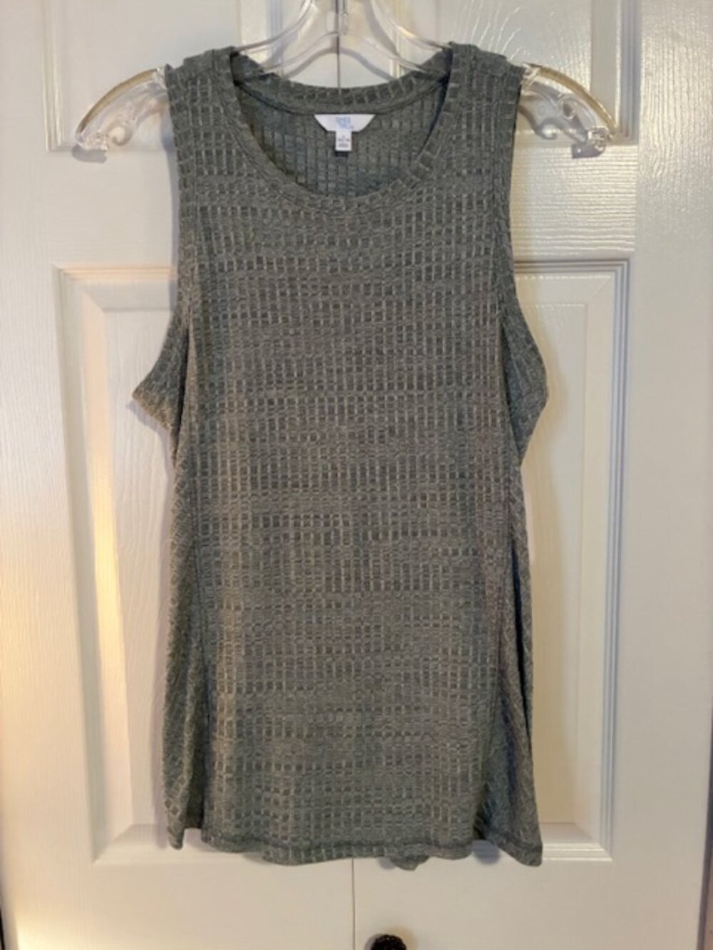 NWT Size L Time and Tru Pale Sage Green Textured A-Line Tank Top
